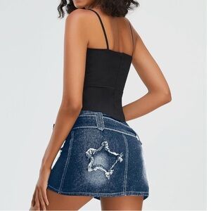 Blue Denim Y2k Mini Skirt Size Large  NWT